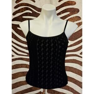 Vintage Y2K Dina Bar-El Geometric Velvet Cami Sz M/L Made In USA